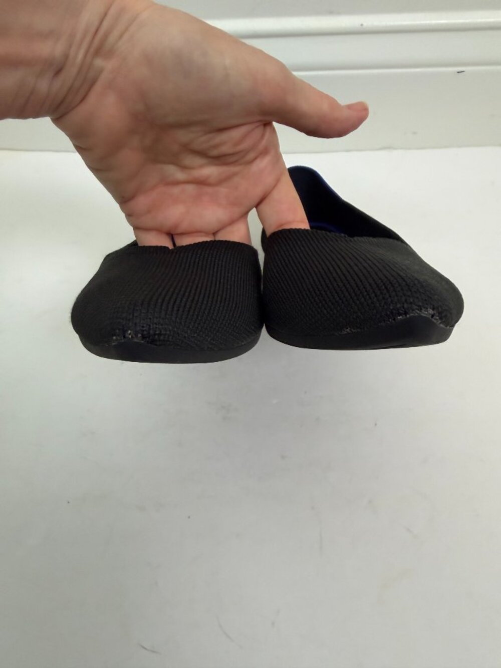 Rothy's The Point Ballet Flat In Classic Black Size 10 - Picture 3 of 12